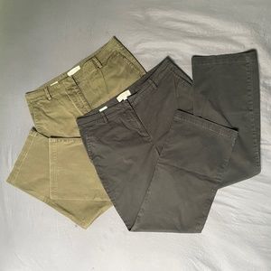 Talbots Bundle of Two Flat Front Bootcut Chino Cotton Trousers 12P